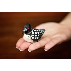 Loon Wood Figure Small Statue Decor Duck